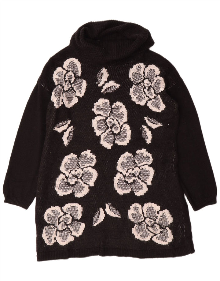 Marks & Spencer Pull col roulé pour femme UK 14 Medium Noir Floral