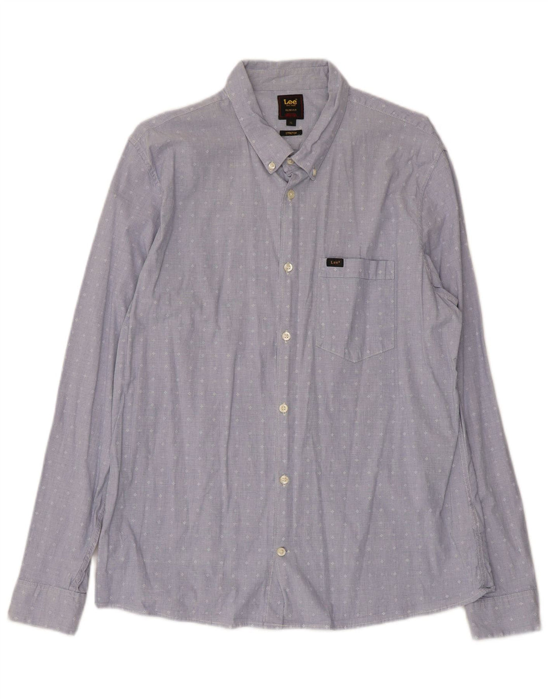 Lee Chemise Slim Fit Stretch Homme Bleu Géométrique Coton