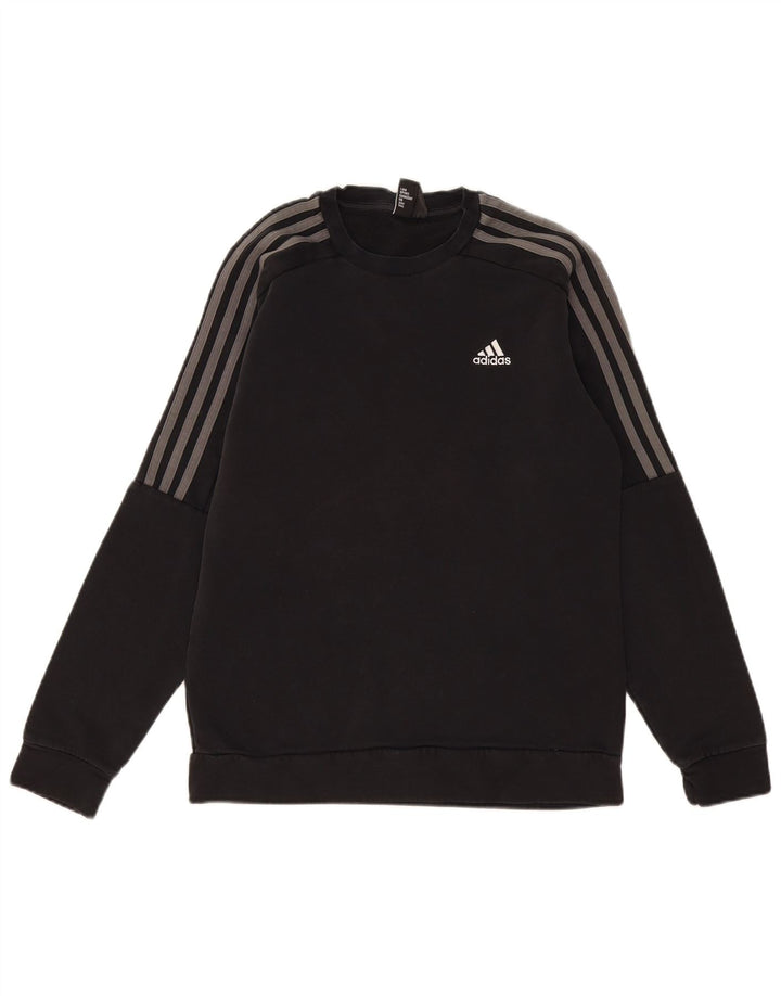 Adidas Sweat-shirt pour homme en coton noir Taille S
