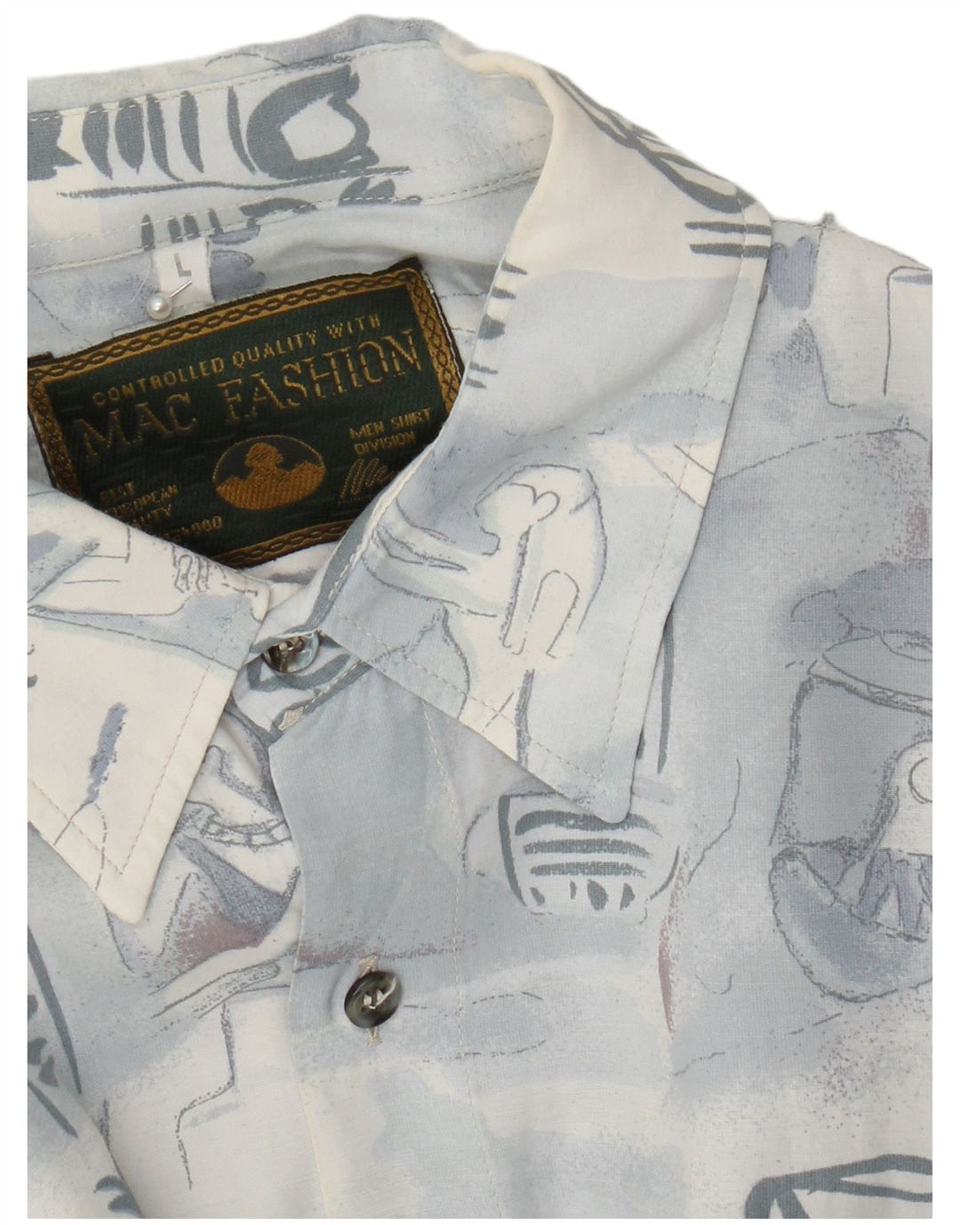 Mac Fashion Chemise à motif abstrait pour homme, grand bleu
