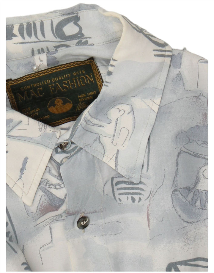 Mac Fashion Chemise à motif abstrait pour homme, grand bleu