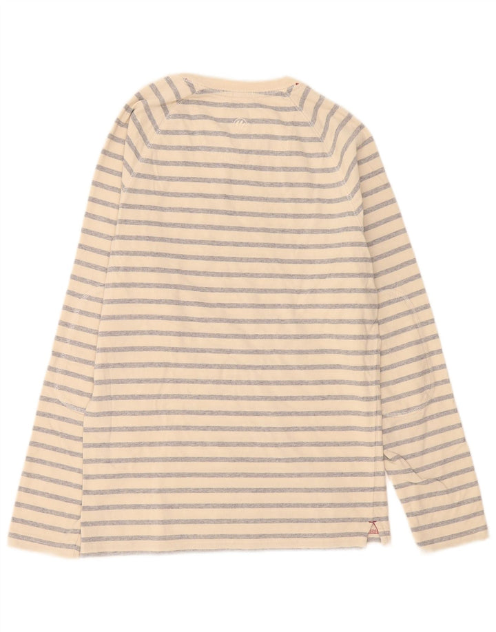 Fat Face Top Homme Manches Longues XS Coton Rayé Beige