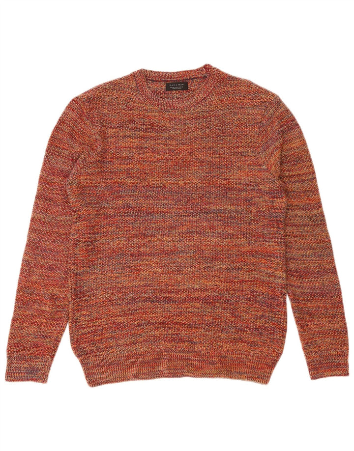 Zara Homme Pull Col Rond Acrylique Moucheté Multicolore Moyen