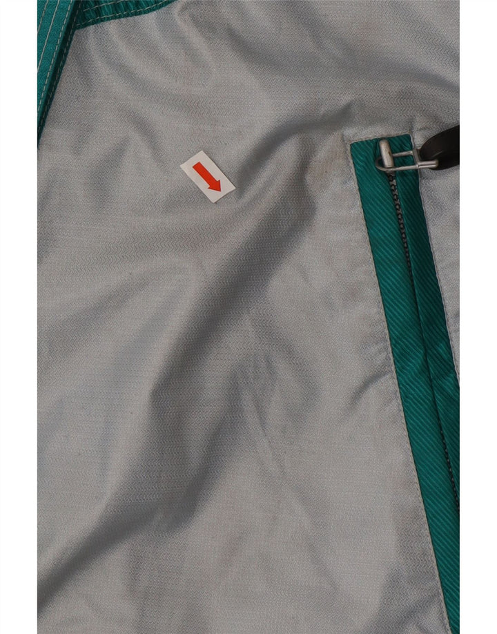 vintage Mens Graphic Ski Jacket EU 48 Medium Green Colourblock Polyamide