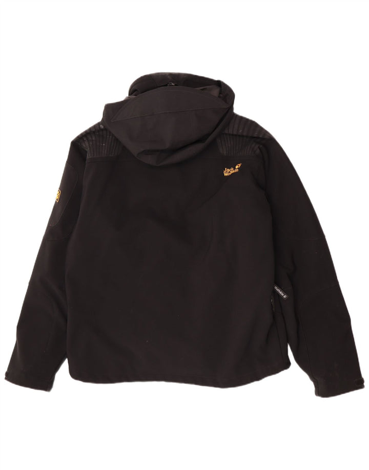 Jack Wolfskin Veste coupe-vent à capuche pour homme UK 40/42 Large Noir Polyester