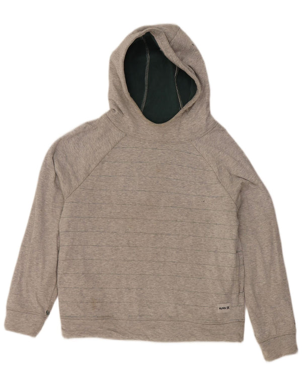 Hurley Pull à capuche surdimensionné pour femme UK 10 Petit Gris Rayé