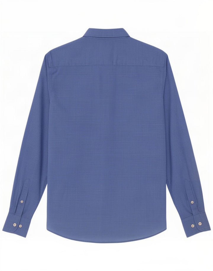 Massimo Dutti Chemise Homme XL Bleu Carreaux Coton
