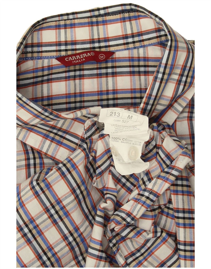 Carrera Chemise à Manches Courtes Homme Gris Moyen Carreaux Coton