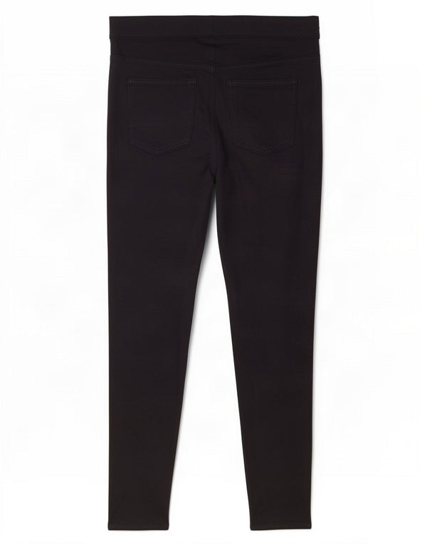 Marks & Spencer Pantalon décontracté ciré pour femme UK 14 Large W32 L27 Bleu marine