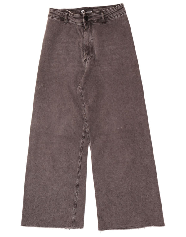 Zara Womens The Marine Jean large taille haute EU 40 Medium W30 L29 Gris