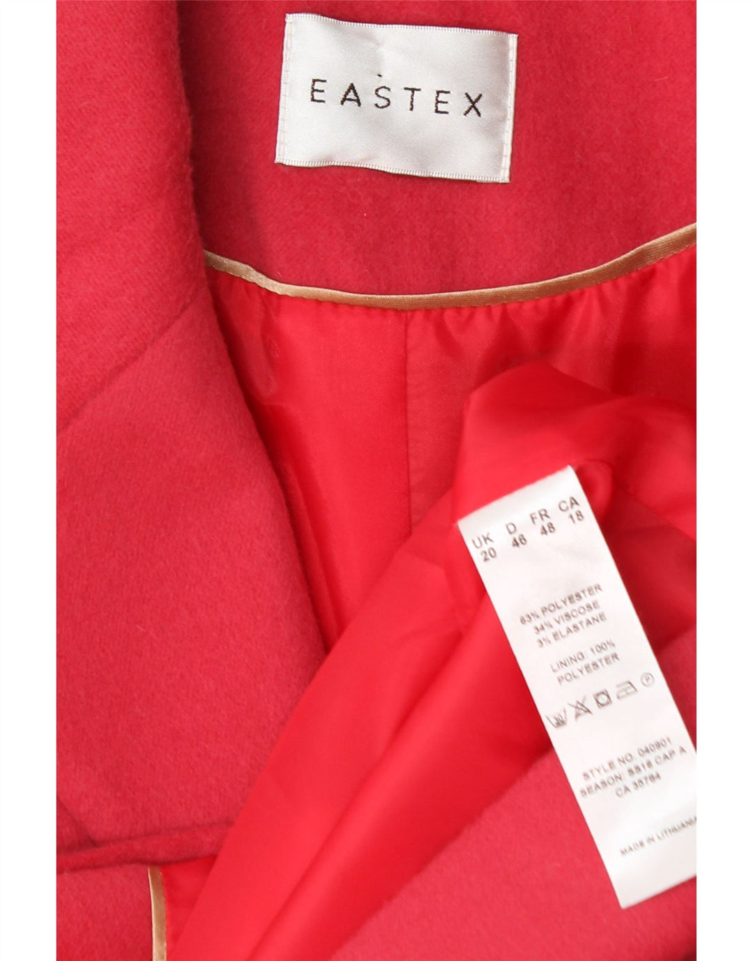 Eastex Veste blazer à 3 boutons pour femme UK 20 2XL Rose Polyester