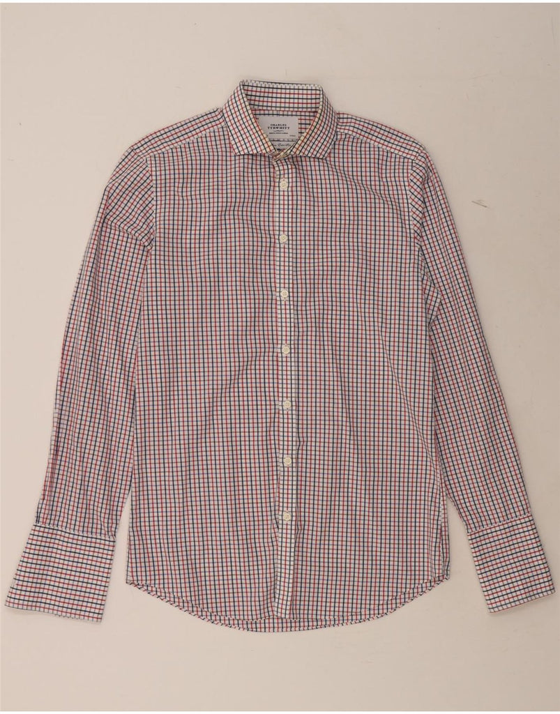 CHARLES TYRWHITT Mens Formal Shirt Size 15 1/2 39 Medium Red Check Cotton Vintage Charles Tyrwhitt and Second-Hand Charles Tyrwhitt from Messina Hembry 