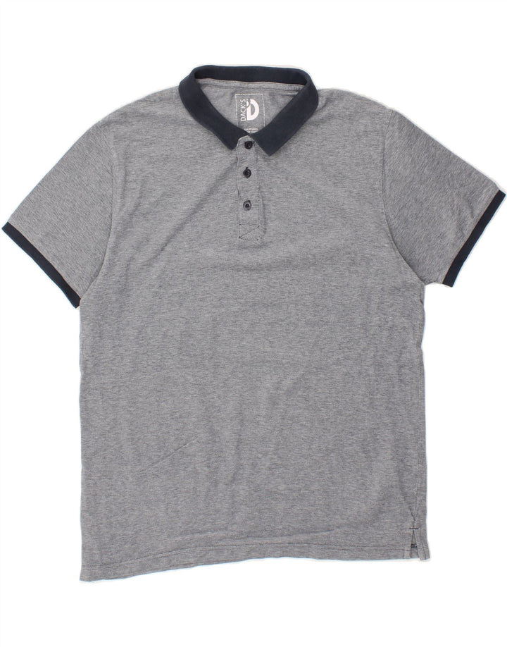 DACK'S Mens Polo Shirt 2XL Navy Blue Cotton Vintage Dack's and Second-Hand Dack's from Messina Hembry 