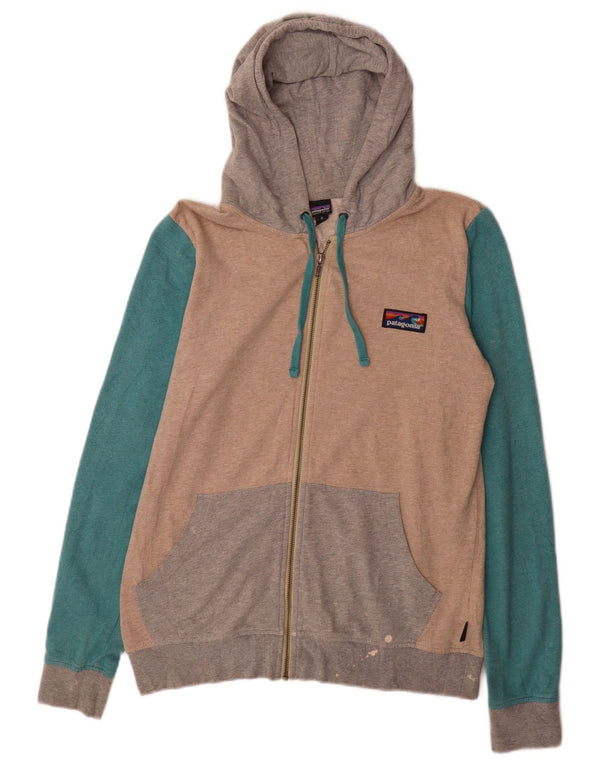 Patagonia Pull à capuche zippé pour femme UK 14 Medium Multicolore Colourblock