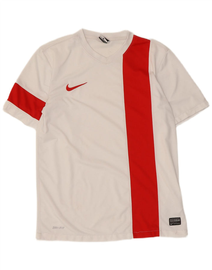 Nike T-shirt Dri Fit pour homme en polyester color block blanc moyen