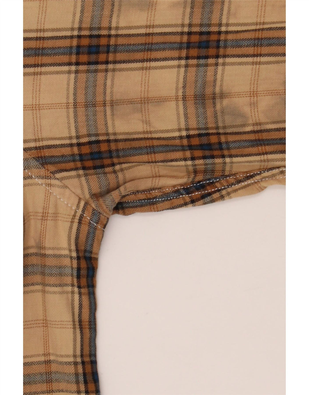 Guess Chemise en flanelle pour homme en coton à petits carreaux beige