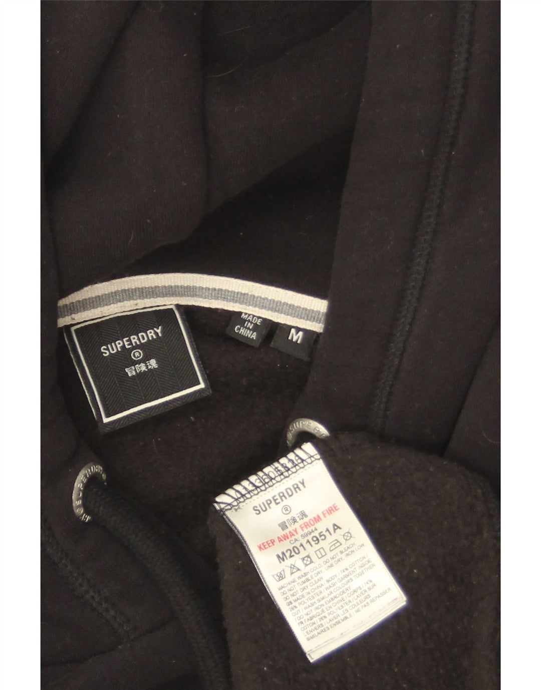 SUPERDRY Pull à capuche pour homme en coton noir moyen