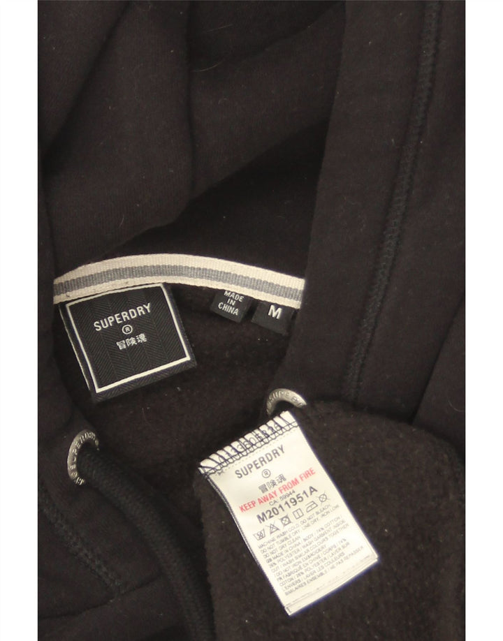 SUPERDRY Pull à capuche pour homme en coton noir moyen