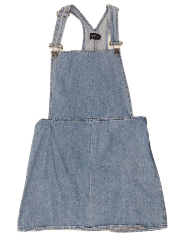 Topshop Femme Salopette Jupe En Jean UK 10 Petit W30 Bleu Coton