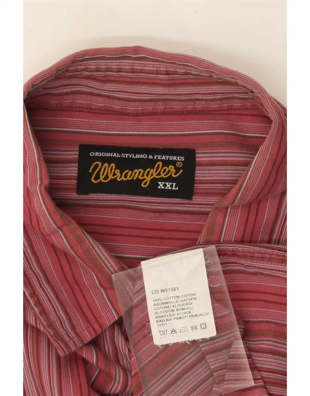 Wrangler Chemise Homme 2XL Coton Rayé Rouge