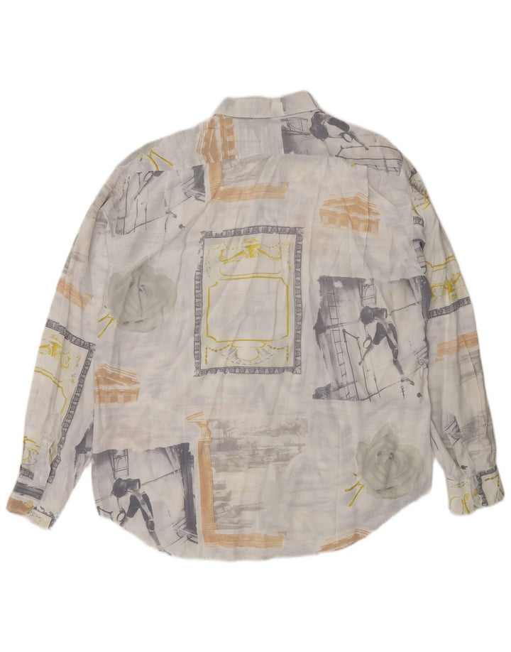Chemise graphique vintage pour homme en viscose gris moyen