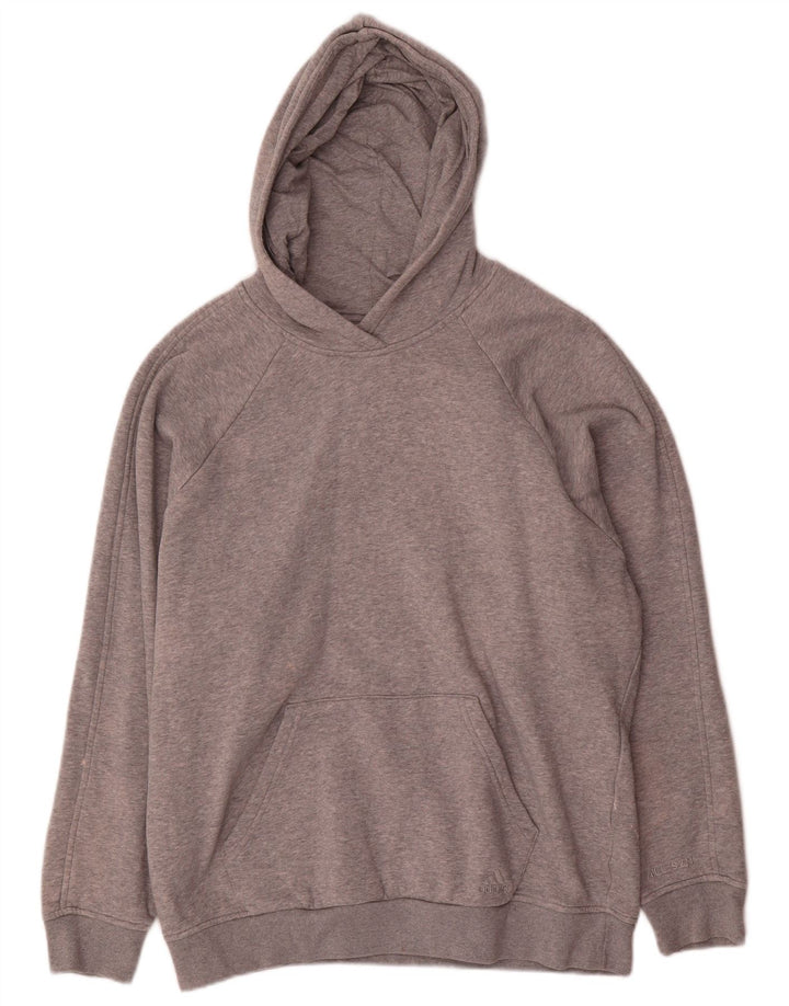 Adidas Pull à capuche surdimensionné pour femme UK 14 Gris moyen Coton