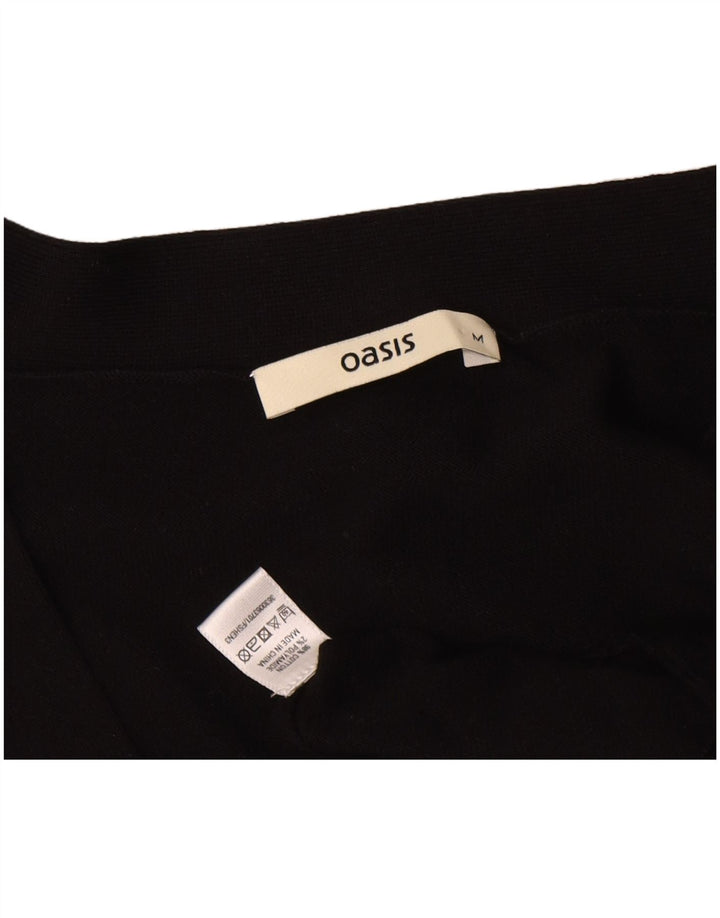 Oasis Cardigan court surdimensionné pour femme UK 14 en coton noir moyen