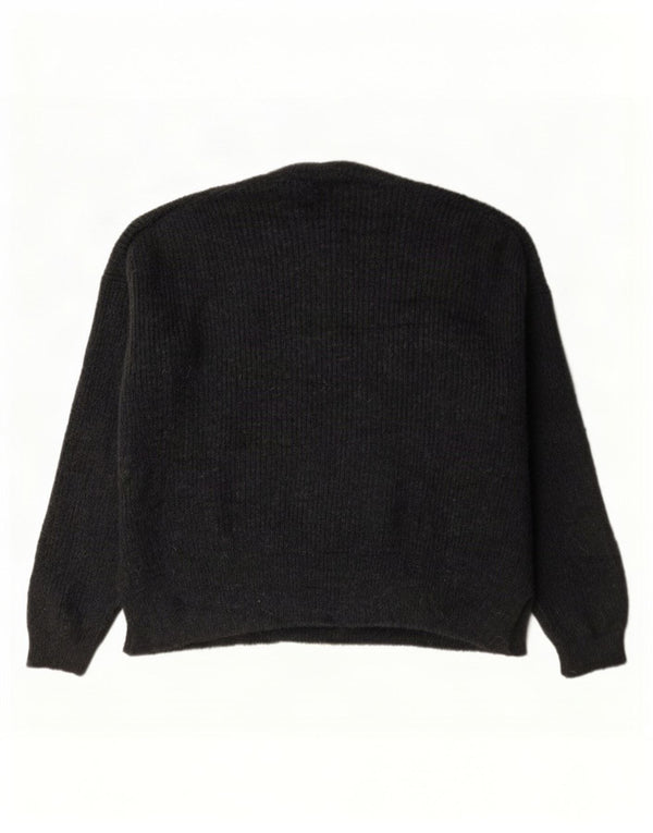 Zara Pull surdimensionné à col rond pour femme UK 16 Large Gris Acrylique