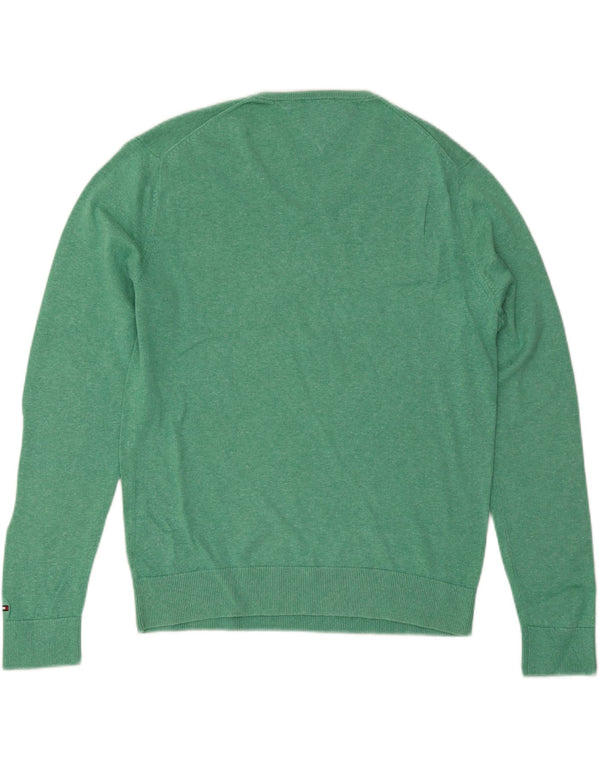 Tommy Hilfiger Pull col V Homme XL Vert Coton