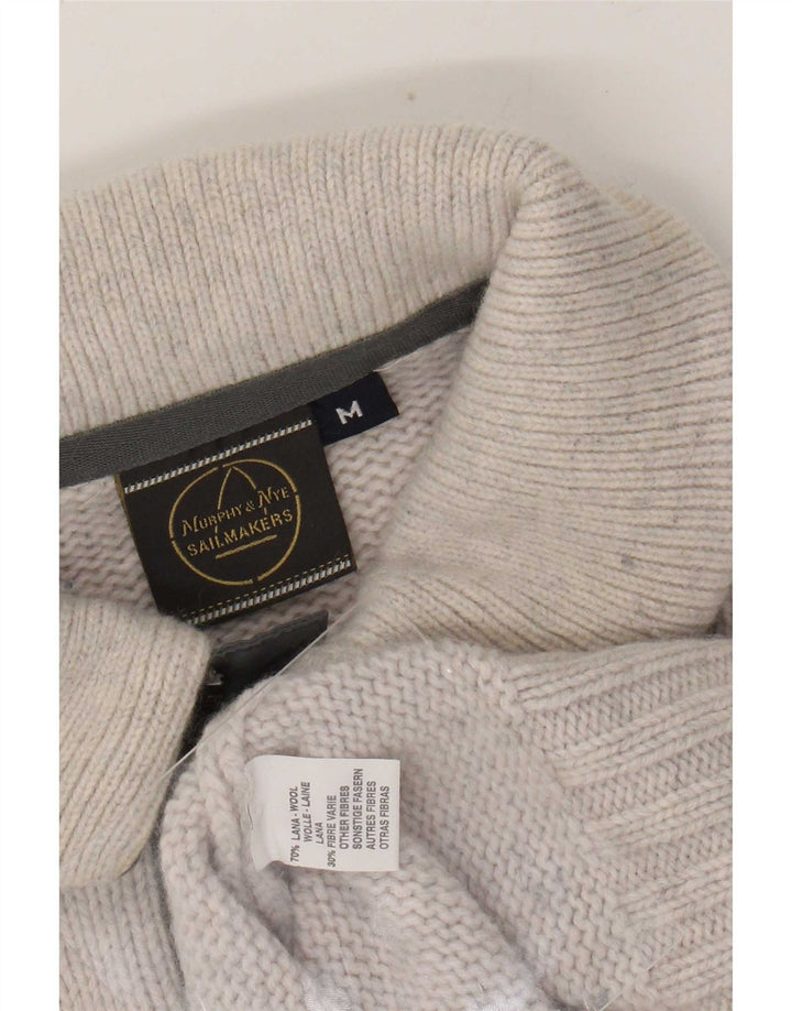 Murphy & Nye Pull Col Polo Homme Gris Moyen Laine Colorblock
