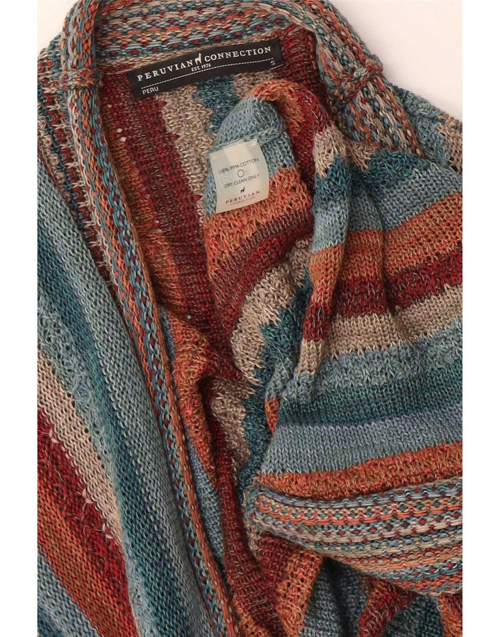 Peruvian Connection Cardigan à manches courtes pour femme UK 10 Petit Multic