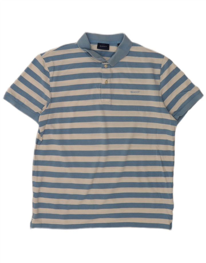 Gant Polo Homme Large Bleu Rayé Coton