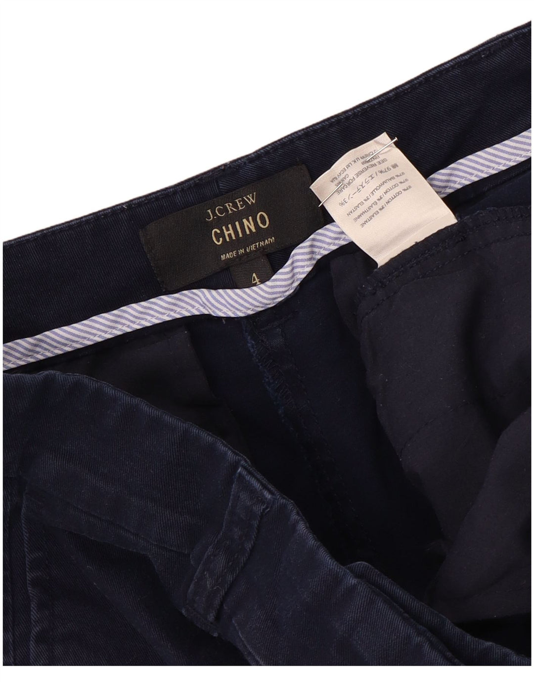 J. Crew Short Chino Femme US 4 Small W28 Bleu Marine Coton