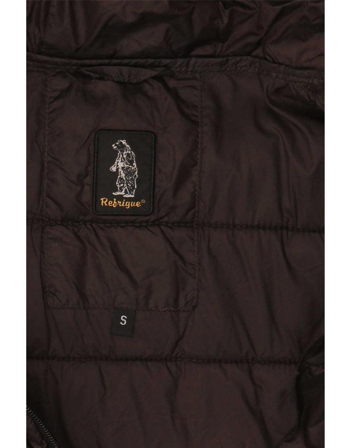 Refrigue Veste matelassée à capuche pour femme UK 10 Small Marron