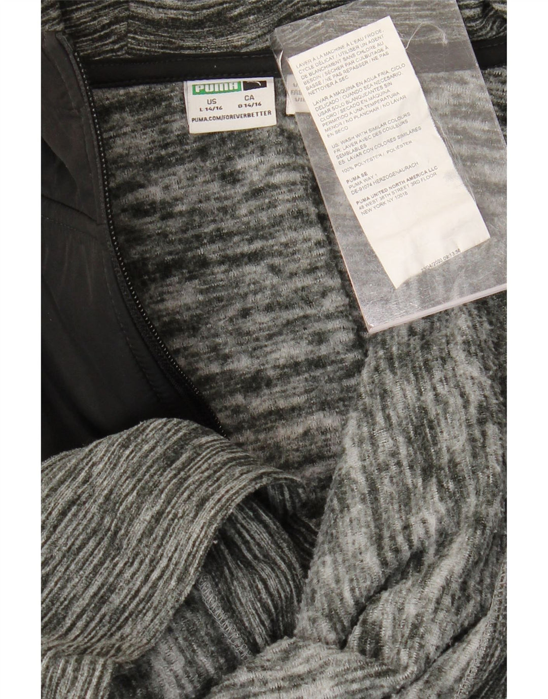 PUMA Pull à capuche zippé pour garçon 14-15 ans Grand Gris Colorblock Polyester