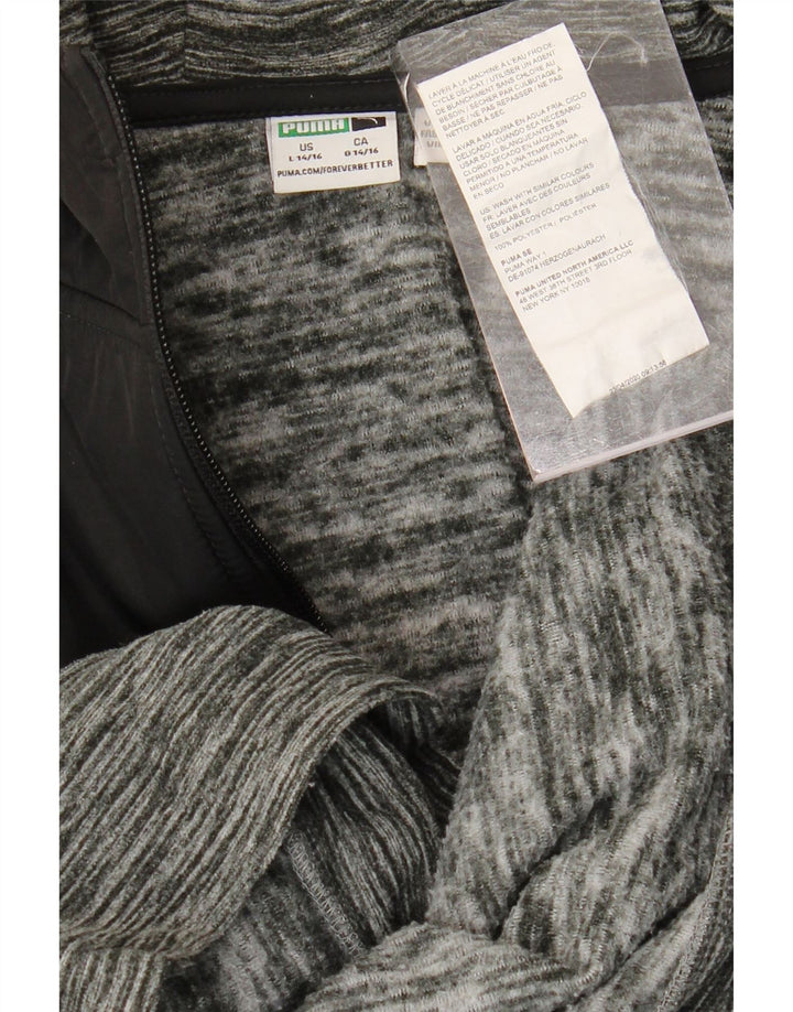 PUMA Pull à capuche zippé pour garçon 14-15 ans Grand Gris Colorblock Polyester