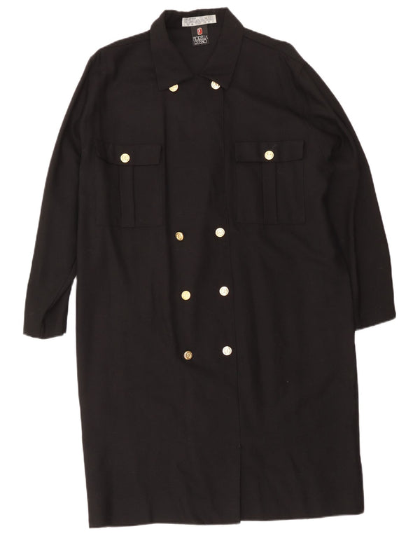 Fiorella Rubino Robe chemise croisée pour femme UK 12 Noir moyen