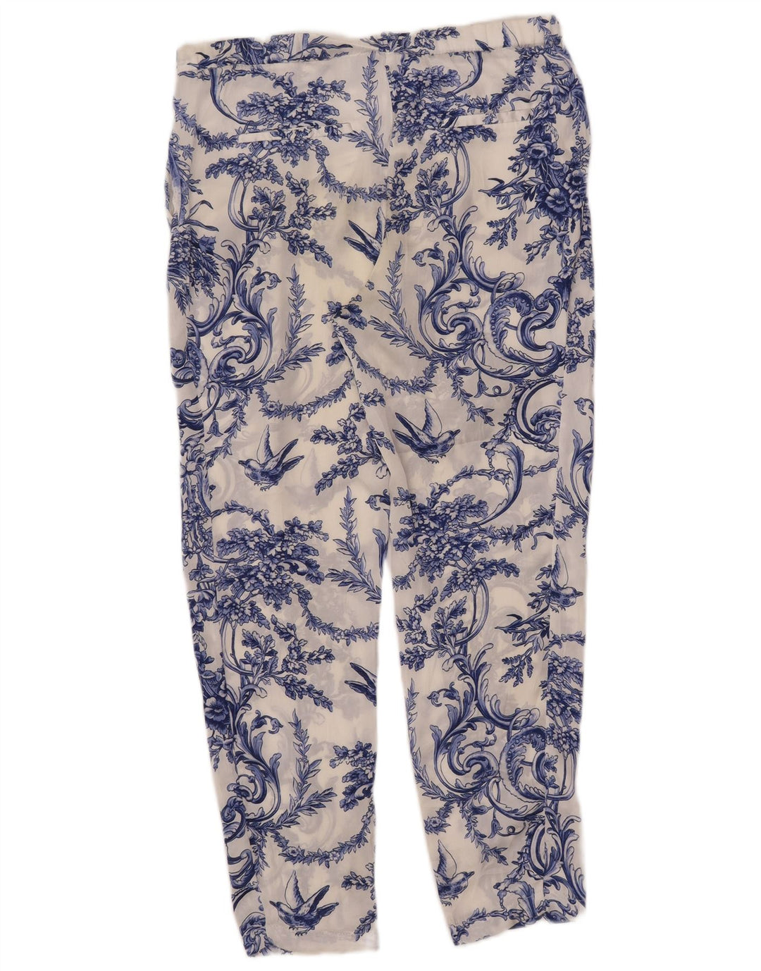 ZARA Pantalon court pour femme XS W30 L25 Blanc Floral