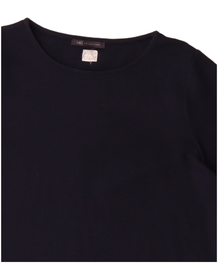 Marks & Spencer Robe basique à manches 3/4 pour femme UK 16 Large Bleu marine classique