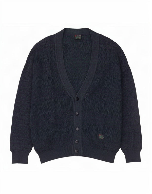 Paco Calvari Pull Cardigan Homme IT 54/56 XL Bleu Marine Géométrique