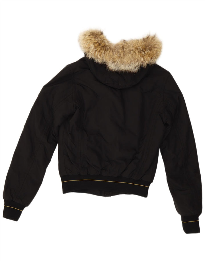Refrigiwear Veste bomber à capuche pour femme UK 10 Petit nylon noir