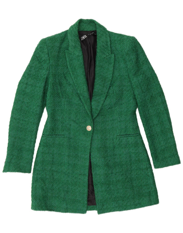 Zara Femme Pardessus UK 10 Petit Acrylique Vert