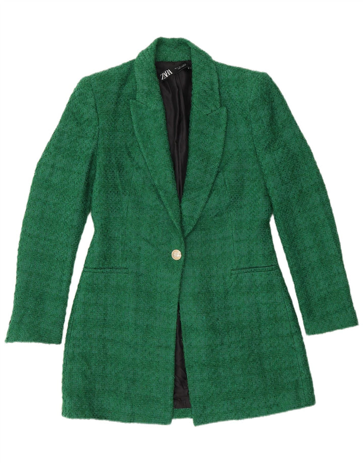 Zara Femme Pardessus UK 10 Petit Acrylique Vert