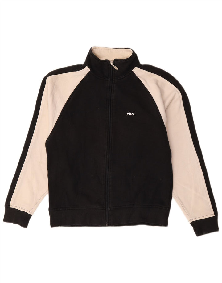 Fila Veste de survêtement surdimensionnée pour femme UK 10 Small Noir Colourblock