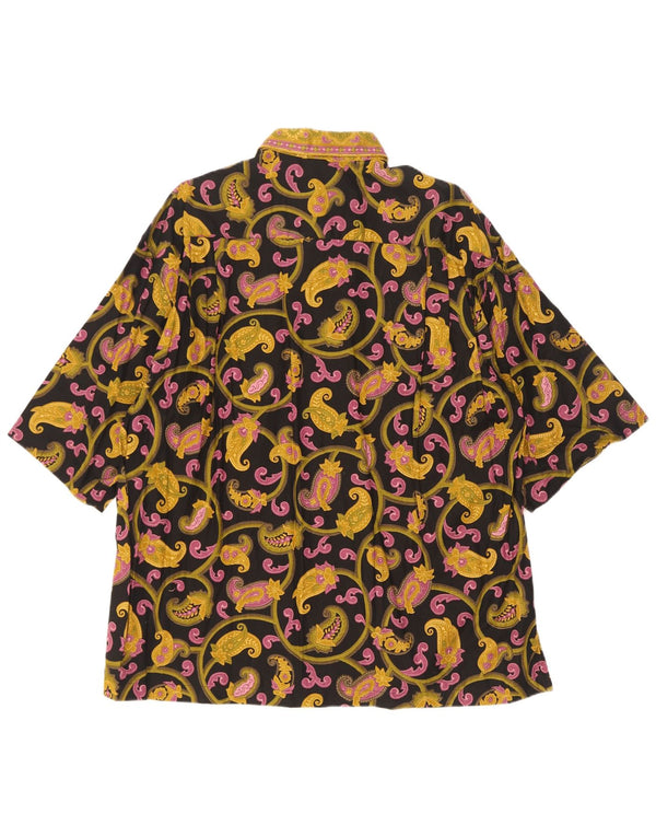 vintage Chemise à manches courtes pour hommes Grand coton Paisley multicolore