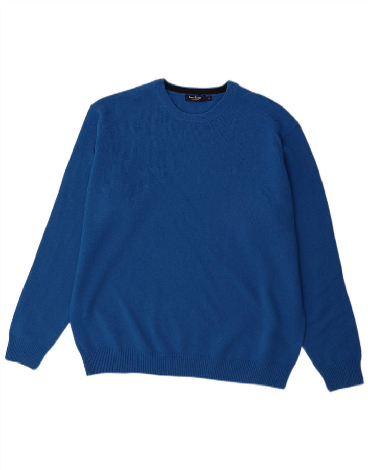 James Pringle Pull à col rond pour homme XL en laine bleue