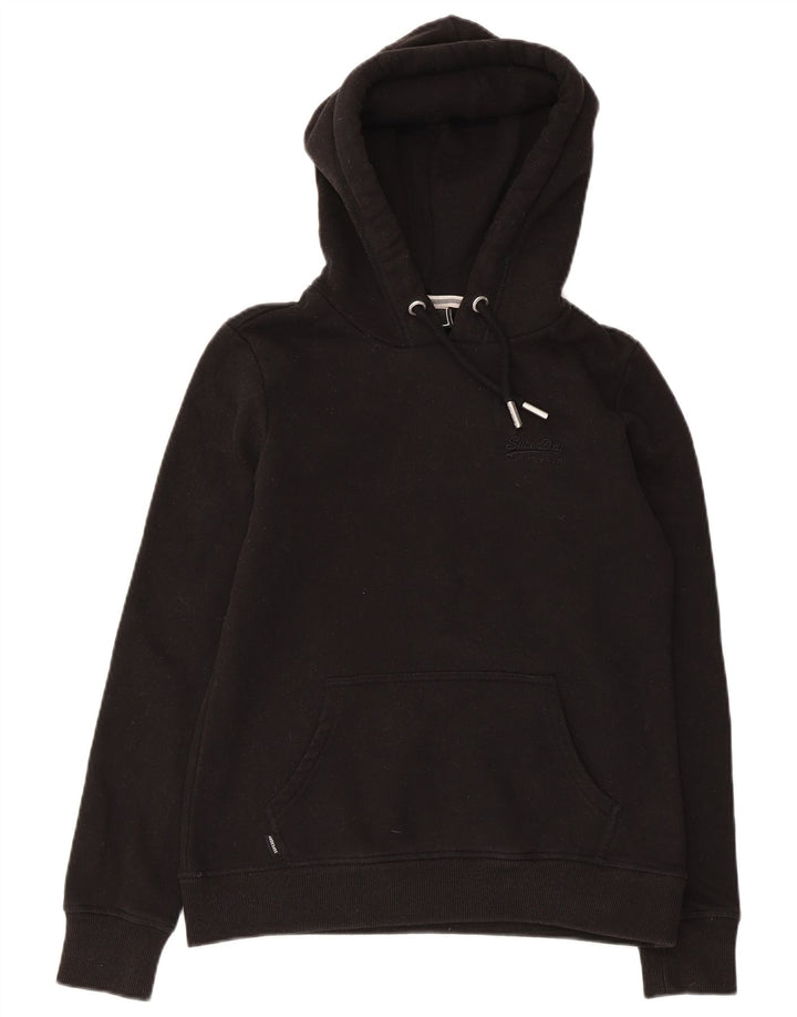 SUPERDRY Pull à capuche pour femme UK 8 Small Noir Coton