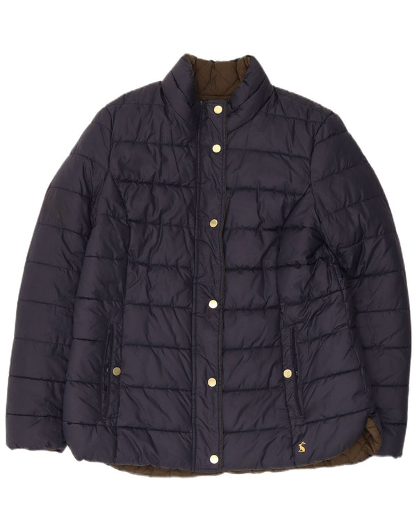 Joules Veste matelassée réversible pour femme UK 16 Large Bleu Marine Polyamide