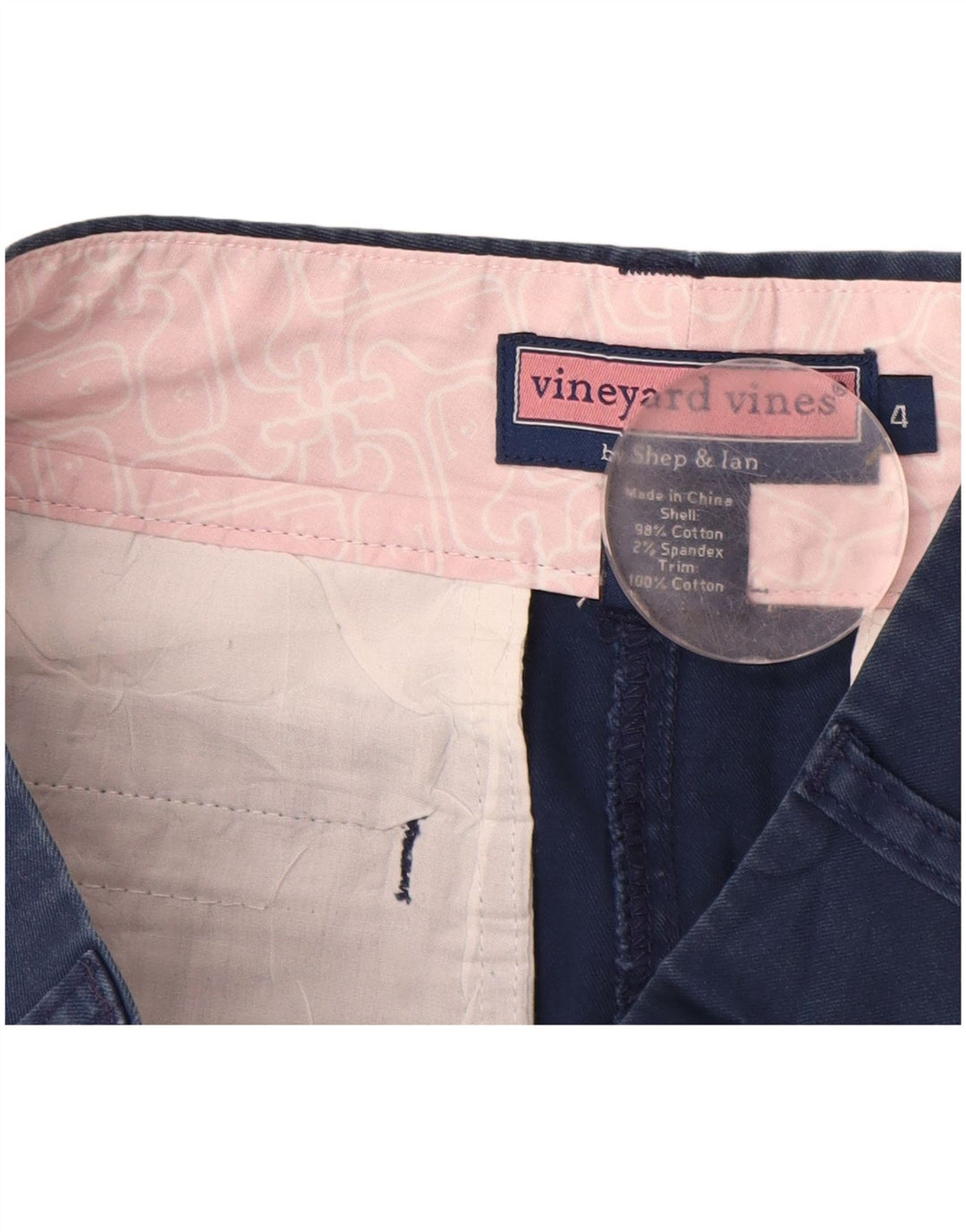 Vineyard Vines Mini jupe femme US 4 Small W30 coton bleu marine