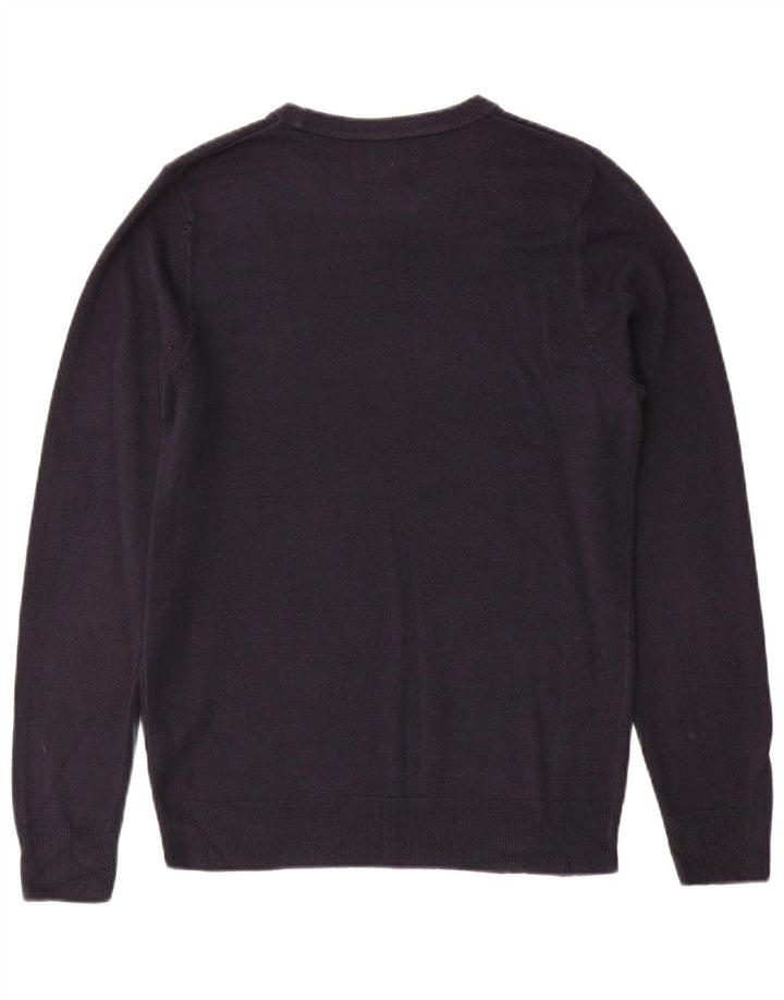 Marks & Spencer Pull à col rond pour homme Petit cachemire bleu marine